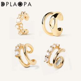 Earrings DPLAOPA 925 Sterling Silver Gold Single Ear Cuff No Piercing Clips Women Cuffs Earring Luxury Piercing Pendiente Fine Jewels