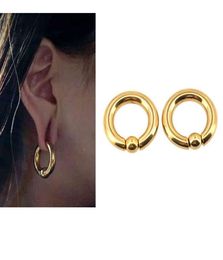 BODY PUNK Gold Plugs and Tunnels Piercing Weights Stretcher Expander Ear Gauge BCR Captive Ball Closure Nose Septum Ring 6mm6068950