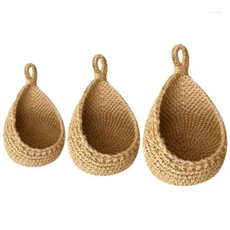 Storage Bottles 3pack Bohemian Jute Hanging Basket Wicker Fruit For Soup Containers With Lids Microwavable Snack Organizer