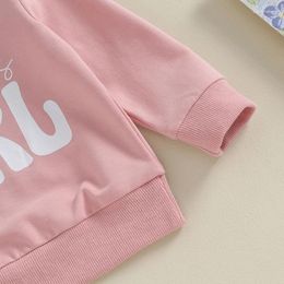 Clothing Sets Toddler 2 Piece Outfits Baby Girl Casual Letter Print Long Sleeve Round Neck Sweatshirt And Elastic Waist Pants Set