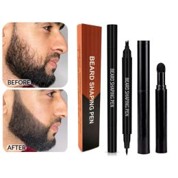 Shampoo&Conditioner 1/2SET Men Beard Filling Pen Facial Hair Moustache Repair Shape Regrowth Pen Fourpronged Head Beard Coloring Makeup Tools