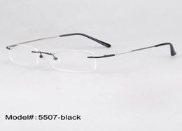 Sunglasses Frames Whole 5507 Whole s 50 Piecelot Rimless Memory Titanium Hinged Optical Eyeglasses Spectacles16483895