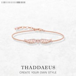 Strands Rose Gold Plated Bracelets Phoenix Wings New Link Chain 925 Sterling Silver Fashion Artistic Jewelry Mythic Gift For Women