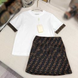 New Princess dress Minimalist design girls tracksuits baby clothes Size 100-160 CM Round neck T-shirt And short skirts 24April