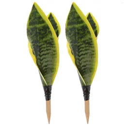 Decorative Flowers 2 Pcs Artificial Tiger Snake Plant Faux Plants Simulation Decor For Home Decorate Fake