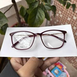 Sunglasses Frames Germany Optical Glasses Women Burgundy Acetate Lightweight Titanium Temple