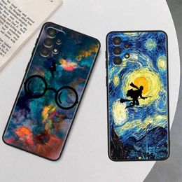 Cell Phone Bumpers Cute Potters Wand Harries For Samsung A73 A72 A54 A53 A52S A34 A33 A32 A24 A23 A22 A14 A13 A03S A02S Black Soft Phone Case Y240423