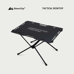 Camp Furniture ShineTrip Outdoor Folding Table Board Picnic Outdoor Tactical Table Aluminium Table Board Multipurpose Black Camping Y240423