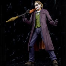 15cm NECA SHF Dark Knight Clown Heath Ledger Joker Male Action Doll Figure Funok Clown Model Toys With Box207W