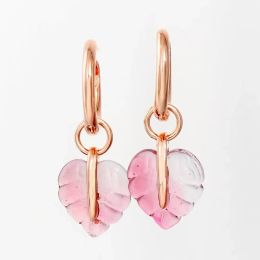 Earrings Dazzling Rose Golden leaf Maple Earrings Women Daily Wear Party Trendy Jewellery