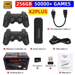 Consoles X2 Plus Retro Video Game Console 256G 50000 Game GD10 Pro 4K Game Stick 3D HD Wireless Controller TV 50 Emulator For PS1/N64/DC