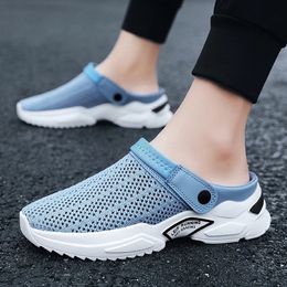 Summer Men Sandals Beach Slippers Breathable Mesh Sandals Beach Shoes Outdoor Garden Slides Shoes Men Flip Flops 240408