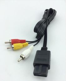 180CM 3RCA Cable AV TV RCA Video Cord Cable For Game CubeFor SNES Game Cube For N64 64 Whole 100PcsLot4583377