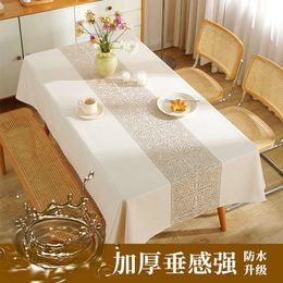 Thickened Cotton Linen Dining Table Mat Rectangular Tea Towel Tablecloth Ins Wind Waterproof and Oil Resistant