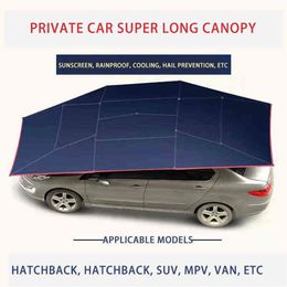 Car Sunshade Roof Sunscreen Heat Insulation Hail Proof Leaves Outdoor Parking Sunshade Mobile Garage Automatic Car Umbrella Fold H220425 341q