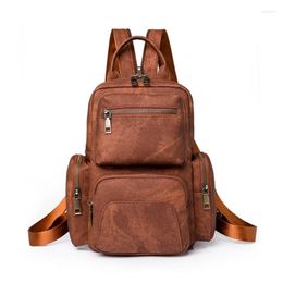 School Bags Womens Backpack Practical PU Leather Chest Pack Small Shoulder Bag Casual Daypacks For Travel And Daily Need