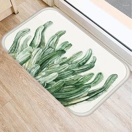 Carpets Tropical Leaves Plant Pattern Anti-Slip Suede Carpet Door Mat Doormat Outdoor Bath Kitchen Living Room Floor Rug Home Decor