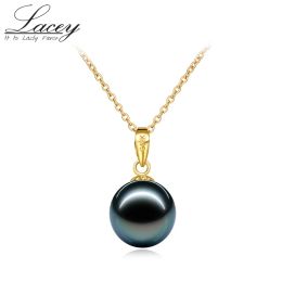 Necklaces Natural black pearl necklace jewelry,18k gold pendant tahitain pearl jewelry for women,real seawater pearl jewelry fine gift