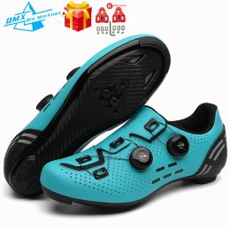 Footwear Cycling Shoes Men Blue Nonslip Splint Spd Road Bike Shoes Selflocking Racing Contest Women Flat MTB Mountain Bicycle Sneakers