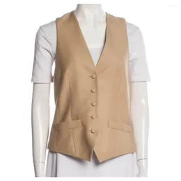Women's Vests Suit Vest Casual Elegant Fashion Solid Color Single Breasted Slim V Neck Ladies