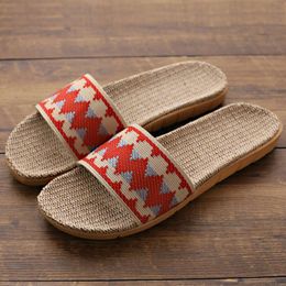 Lightweight new home slippers home indoor anti-slip linen slippers mens and womens anti-slip slippers 1-1-2-3-4 VYO6