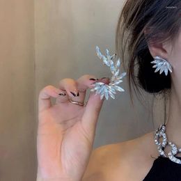 Stud Earrings Silver Colour Ear Bone Clip For Women Sweet Exquisite Sparkling Crystal Wing Cuff Earring Wedding Jewellery