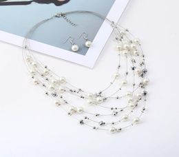 Genuine Freshwater Multilayer Pearl Womanfashion Natural Choker Necklace Girls Jewellery White Bridal Wedding Gift E02 J1907223717108