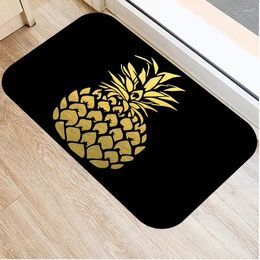 Carpets Golden Printed Kitchen Entrance Door Mat Bath Coral Velvet Carpet Doormat Colorful Indoor Floor Anti-Slip Rug Home Decor 48014