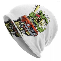 Berets Anime Cartoon Rat Fink Bonnet Hats Fashion Knit Hat For Men Women Autumn Winter Warm Skullies Beanies Caps