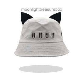 Beanieskull Offss Caps Fashion Cute with Cats Ears steamed Catear Shaped Bread Streamer Bucket Hat Mens Summer Sunscreen Versatile Casual Basin Sun CartoonS8TX KSW