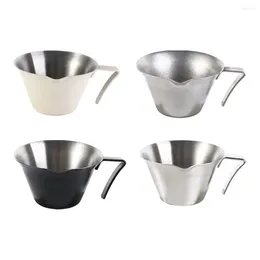 Decorative Figurines 100ml V-Shaped Spout Espresso Measuring Cup Stainless Steel Ergonomic Handle Home Kitchen Decoration Jug