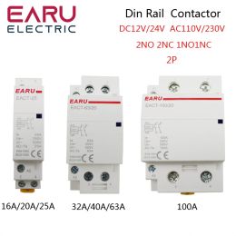 Control 2p 16100a Ac 110v 220v 50/60hz Din Rail Household Ac Modular Contactor Switch Controller 2no 2nc 1no 1nc Diy Smart Home Hotel