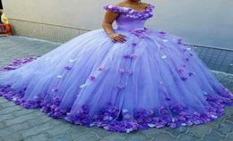 Off Shoulder Quinceanera Dresses Flowers Puffy Ball Gown Orange Tulle Court Train Sweet 16 Birthday Party Girls Bridal Gowns3133795