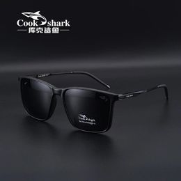 Cook Shark Polarised sunglasses mens sunglasses womens UV protection driving special color-changing glasses trend personality 240410