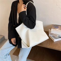 Bag Top-Handle Bags Women Large Capacity Tote Light Weight Shopper Womens Simple PU Leather Korean Style Solid Handbag Shoulder
