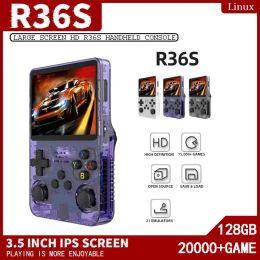 Players Open Source R36S Retro Handheld Video Game Console Linux System 3.5 Inch IPS Screen Portable Pocket Video Player 64GB Games