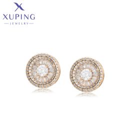 Earrings Xuping Jewellery New Charm Trendy Round Copper Alloy Gold Colour Plated Stud Earrings for Women Party Gift A00895020