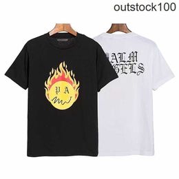 High end designer clothes for Paa Angles flaming ball print short sleeve t-shirt men women loose letter half sleeve With 1:1 original labels