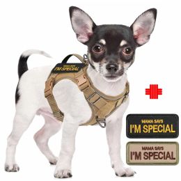 Harnesses Tactical Dog Harness for Small Dogs Military Service Dog Vest with Vertical Handle and Reflective Vest for Outdoor Training
