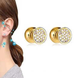 Earrings Fashion Without Pierced Magnetic Ear Clip Earrings For Women Shiny Crystal Zircon Pearl Ear Bone Clip Earring Wedding Jewellery