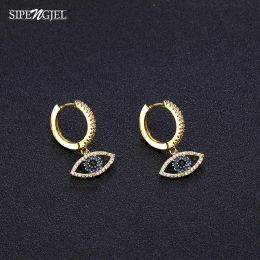 Earrings SIPENGJEL Fashion Blue Crystal Turkey Evil Eye Dangle Earrings For Women Gold Plated Cute Unique Earrings Trendy Jewellery 2023