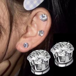 Earrings 1 Pair White Magnetic Earrings Magnet Ear Clips Men Women Stud Earring Crystal Stone Stud Earring Clip No Piercing Jewelry Gift