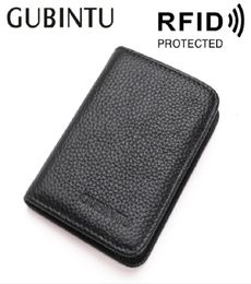 Luxury Slim Thin Men Wallets Idcredit Card Holder Blcking Rfid Wallet Bifold Designer Leather Genuine High Quality in Gubintu3704611