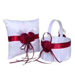 Pillow 1pcs Bride Flower Basket Ring Pillow for Romantice Wedding Ceremony Party Decor Supplies
