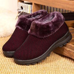 Casual Shoes Size 35-43 Cotton Winter Fleece Warm Women Non-slip Soft Bottom Extra Large Slip On For