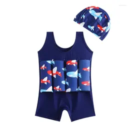Women's Swimwear Toddler Boy Swim Suit 1-5Y Kids Float Floating Swimsuit With Cap Removable Buoyancy For Boys