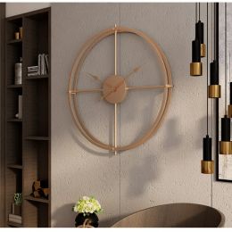 Clocks Retro Large Wall Clock Doublewalled Square Tube Iron Silent Home Watch Simple Design Living Room Office Art Wall Decor Clock