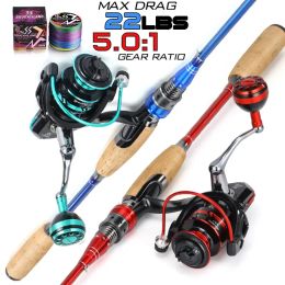 Accessories Sougayilang 1 Set Fishing Rod Reel 2.1m Carbon Fiber Spinning Rod and 5.0:1 Gear Ratio Spinning Reel Max Drag 10kg for Bass Pike