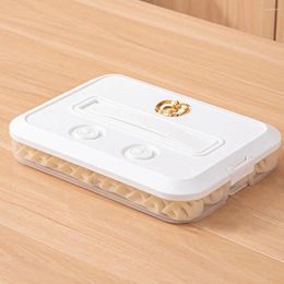 Storage Bottles Food Container With Buckle Space-saving Capacity Dumpling Box Portable For Refrigerator