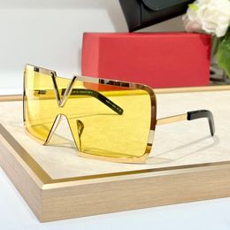 Oversized Mask Sunglasses Gold Yellow Lenses Women Men Summer Shades Sunnies Lunettes de Soleil UV400 Eyewear
